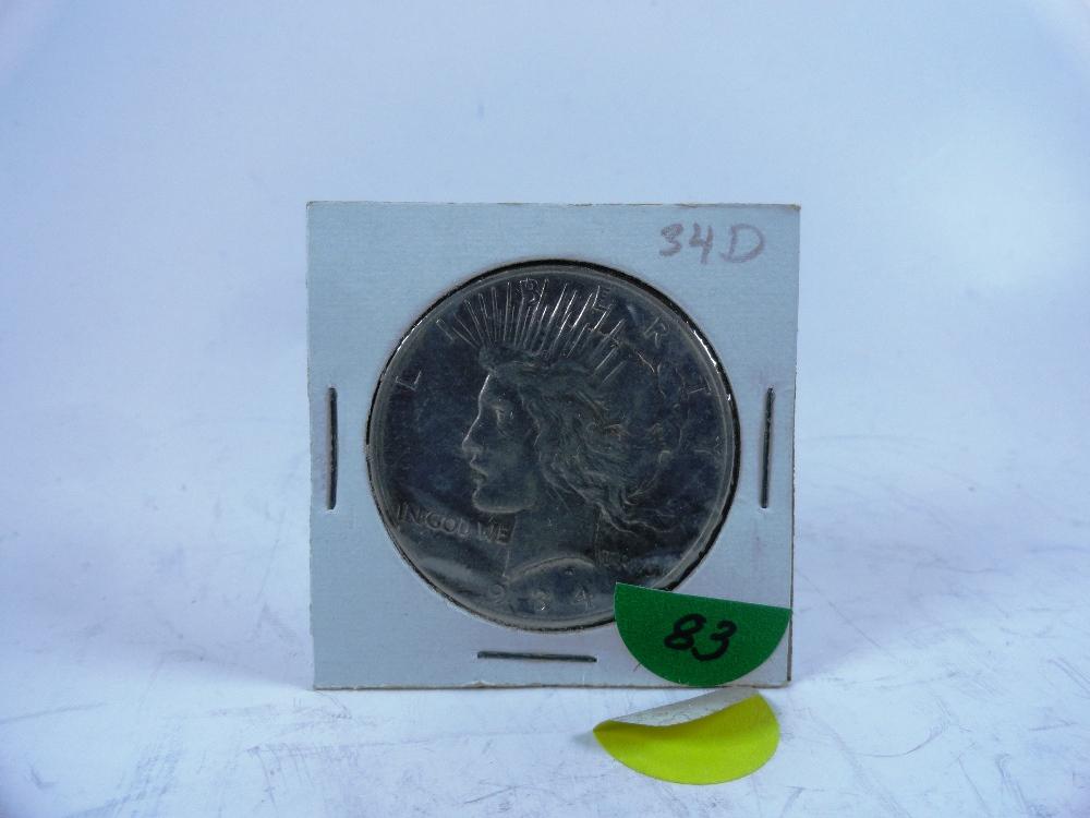 1934-D Peace Dollar, XF