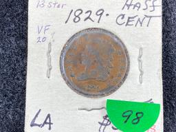 1829 Half-Cent, VF20