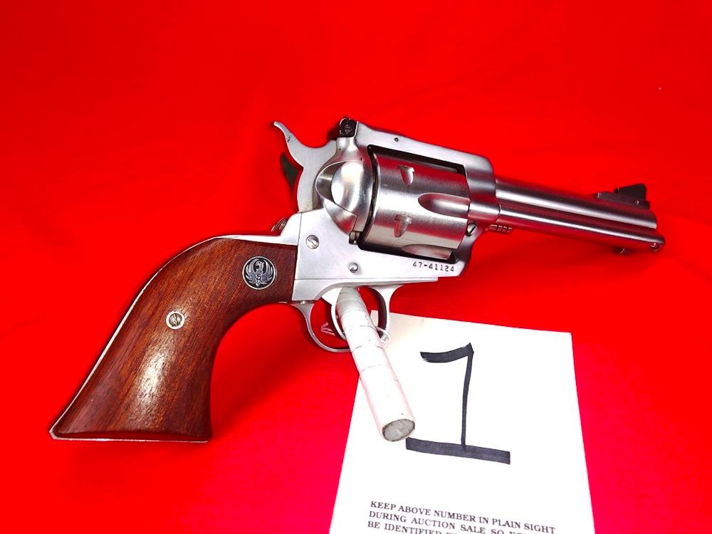 Ruger New Model Blackhawk 44-Cal., Stainless Steel, 4 3/4" Bbl., SN:47-41124 (Handgun)