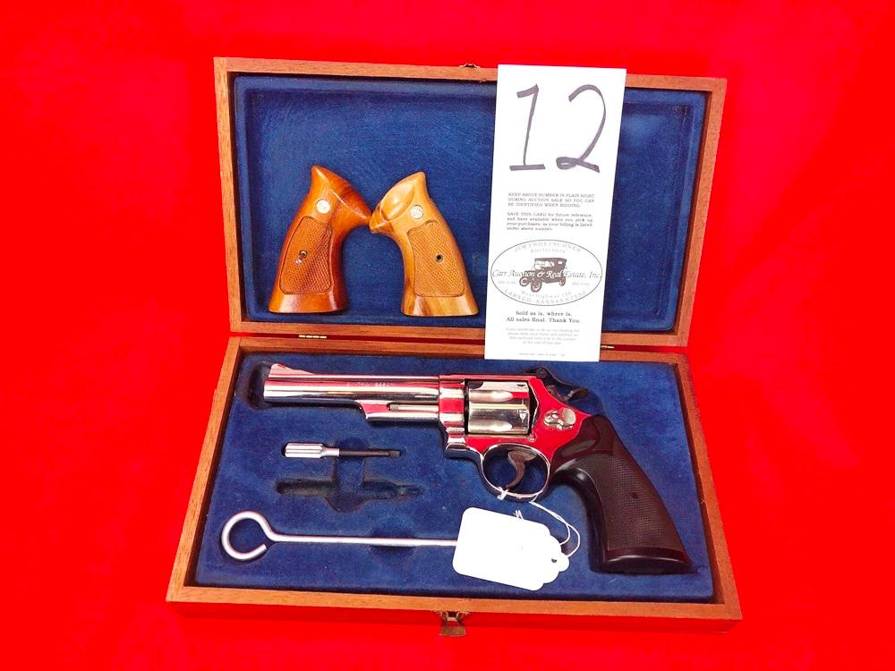 S&W M.29-3, Nickel, 44 Magnum, 6" Bbl. w/Wood Grips, Box & Wood Case, SN:N888022 (Handgun)