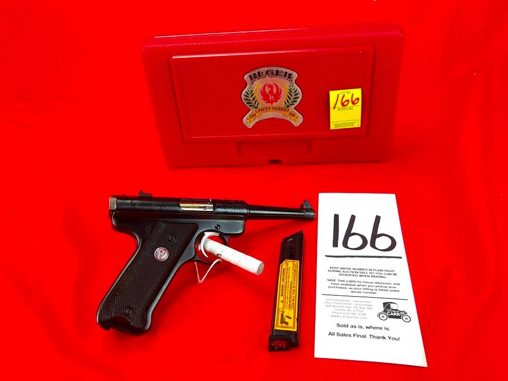 Ruger MK II Pistol, 22-Cal., Fifty Year Model 1949-1999, Red Box, Unfired Red Label, Grips, Case & E