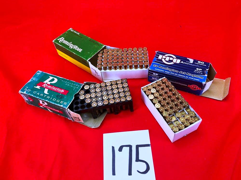 (3) Boxes 22 Remington Jet Ammo (1- Full, 2 Have 37-Rds. Each) (Exempt)