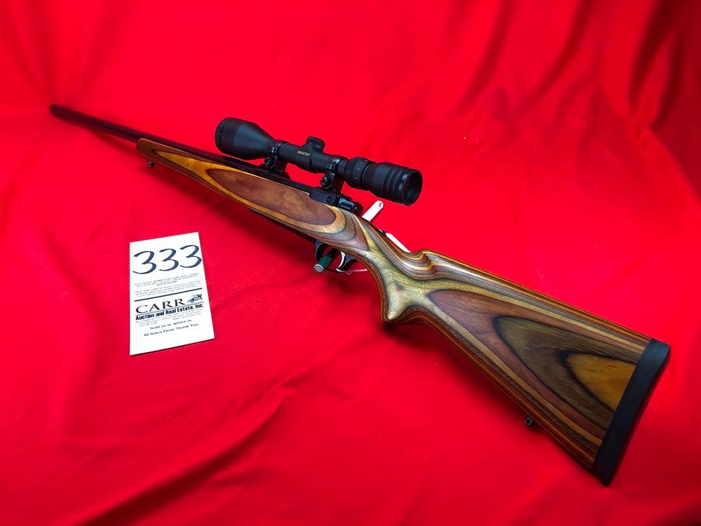 Ruger M.77, 22-250, Heavy Bbl. w/Simmons 4x10 Scope, Beautiful Laminated Stock, Tang Safety, SN:771-