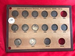 National Coin Album w/(14) 1899-1911 Stone Mountain V Nickels (x14)