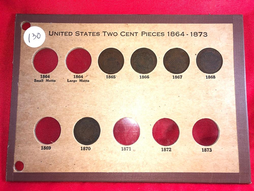 National Coin Album w/(5) 2-Cent Coins (x5)