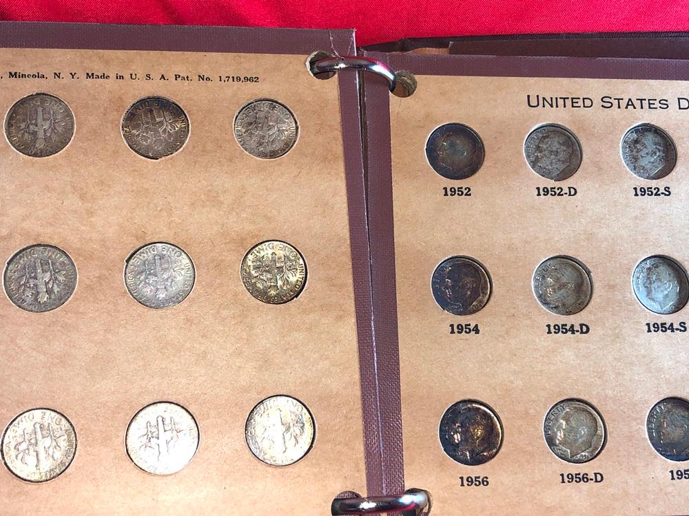 National Coin Album w/(115) Mercury & Roosevelt Dimes, 1916-1960 (x115)