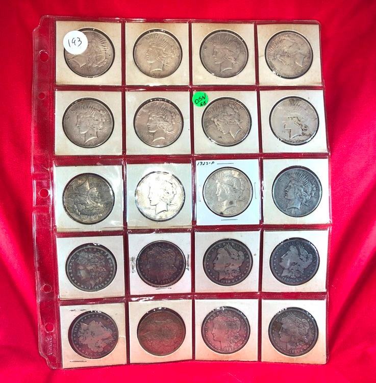 (20) Morgan & Peace Dollars (x20)