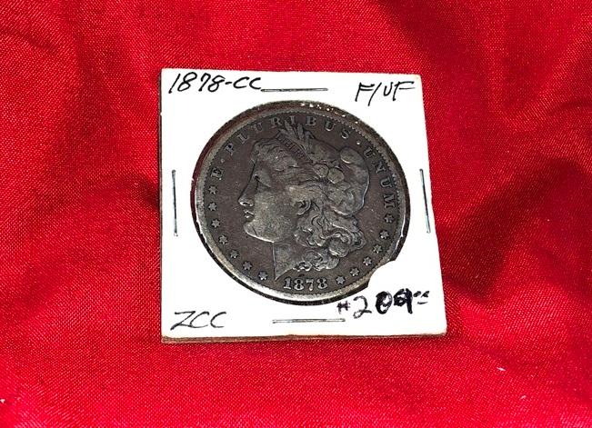 1878-CC F/VF Silver Dollar (x1)