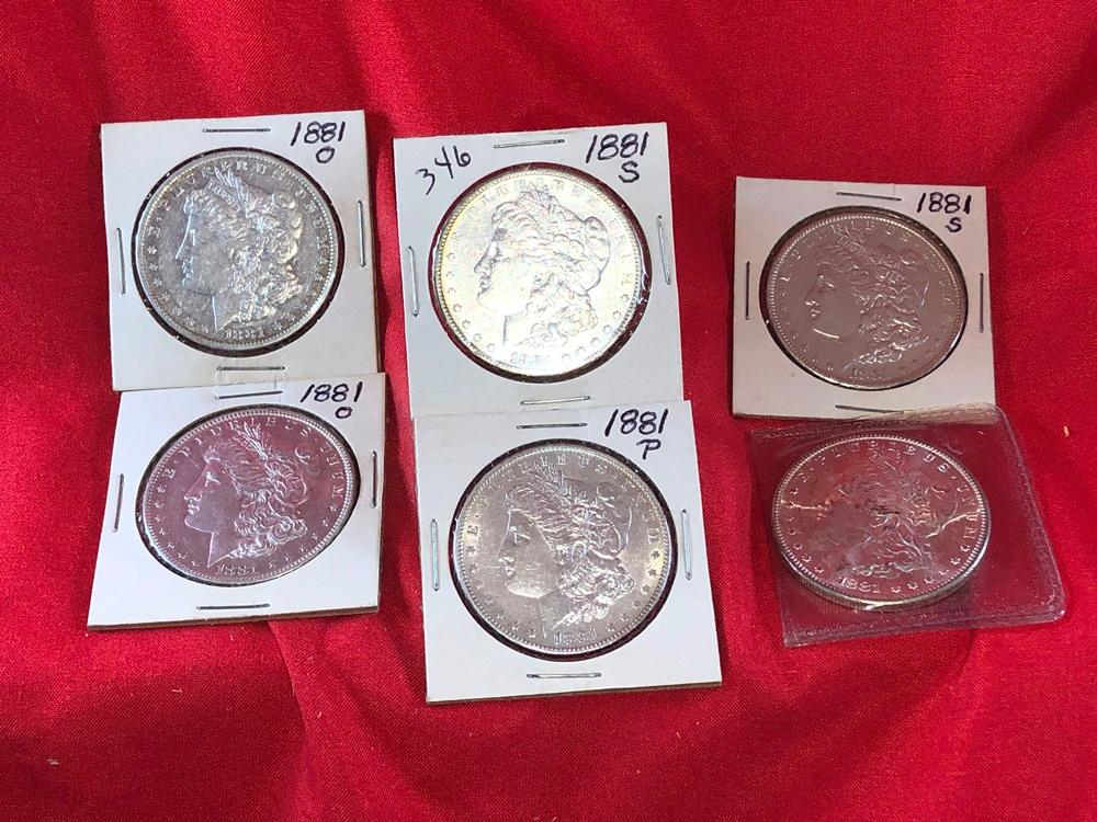 (6) 1881 Silver Dollars (x6)