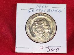 1936 Gettysburg Half Dollar (x1)