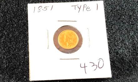 1851 $1 Gold Liberty (x1)