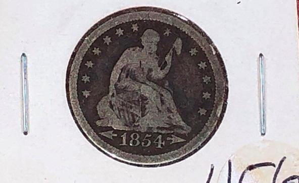 1854 Seated Quarter (x1)