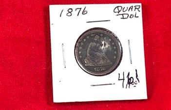 1876 Seated Quarter (x1)