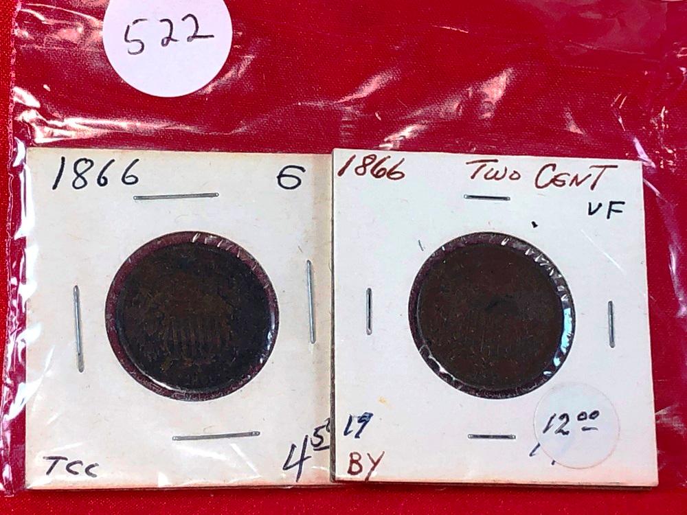 (2) 1866 2-Cents (x2)