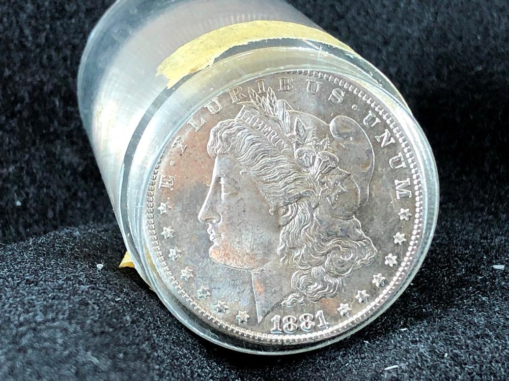 (11) 1881-S Morgan Silver Dollars, AU (x11)