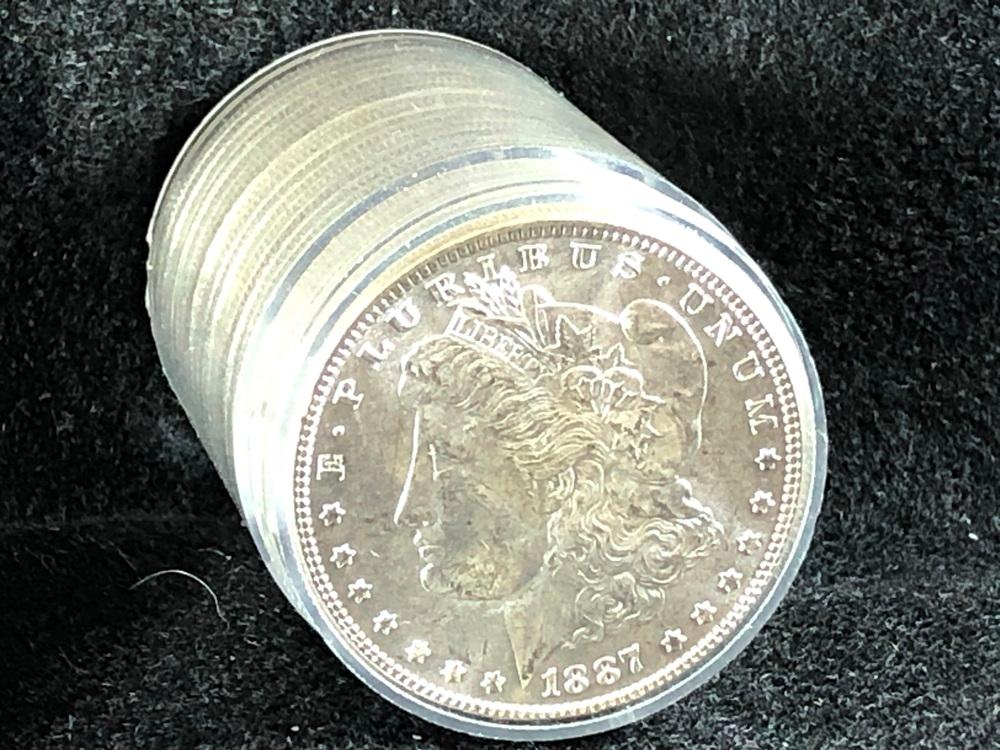 (20) 1887 Morgan Silver Dollars, AU (x20)