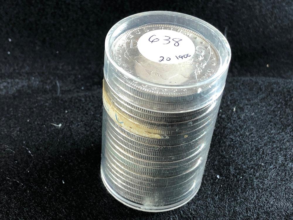 (20) 1900 Morgan Silver Dollars, AU (x20)