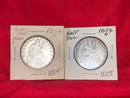 (2) 1854-O Seated Half Dollars (x2)