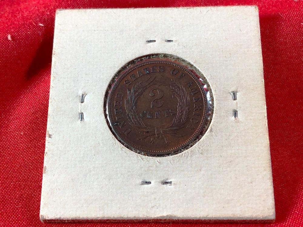 1868 2-Cent Large Motto, AU (x1)