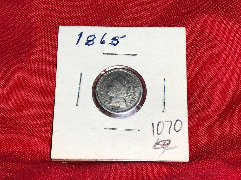 1865 3-Cent Piece (x1)