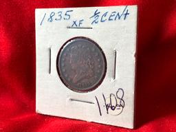 1835 1/2-Cent (x1)