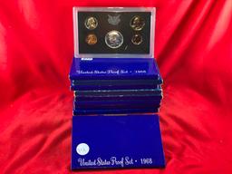 (10) 1968 Proof Sets (X10)