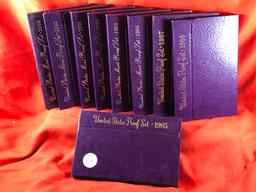 (9) 1985-1993 Proof Sets (x9)