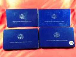 (4) US Constitution Silver Dollars (x4)