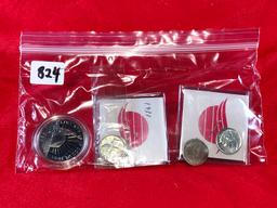 (4) Silver Dimes & 1986 Silver Half Dollar (x1)