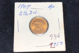 1907 $2 1/2 Gold Princess (x1)