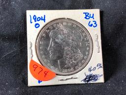 1904 Morgan Silver Dollar, BU 63 (x1)