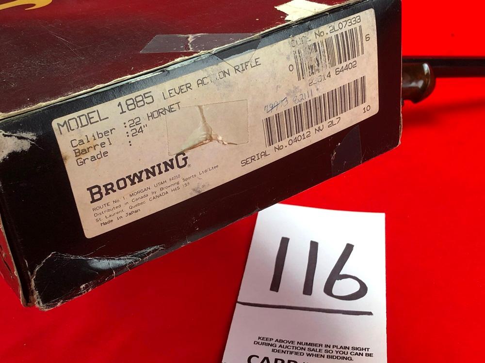 Browning 1885, 22 Hornet, SN:04012NV2L7, NIB