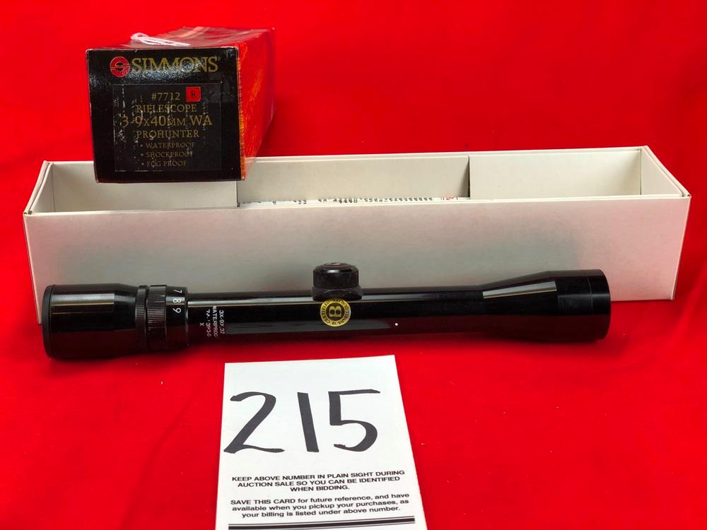 Scope: Simmons Prohunter #7712, 3-9x40mm WA, NIB **EXEMPT**