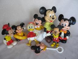 Vintage Mickey Mouse toys:- includes Money box, roly poly, Pluto, DD, rattl