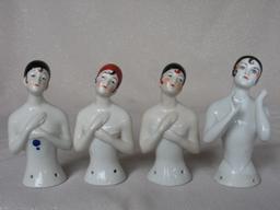 Four 1920s 'Pierrot' German Half Dolls
