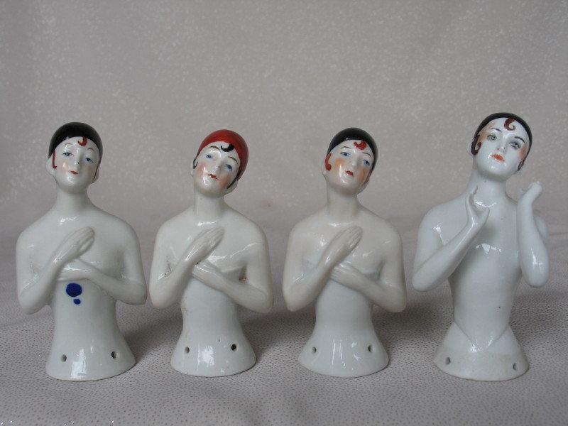 Four 1920s 'Pierrot' German Half Dolls