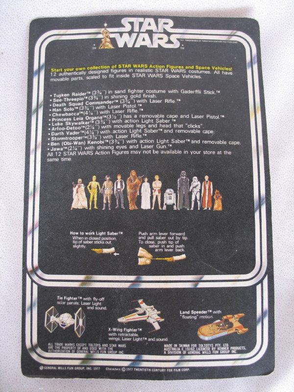 Rare 1977 Star Wars Toltoys 12Back