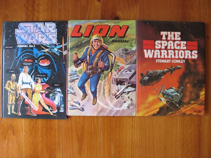 Seven vintage Science Fiction boys books:- 1978 Star Wars Annual 1, Lion An