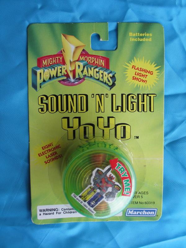 Mixed vintage toys includes:- MOC Power Ragers Sound N Light 1993 YoYo, MOC