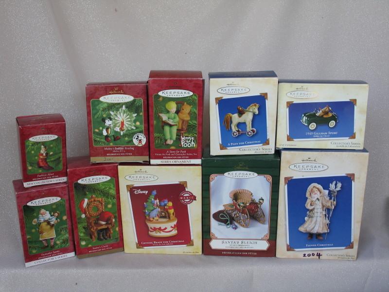 Collection of 45 boxed Hallmark Xmas / Holiday tree ornaments 1998-2006 inc