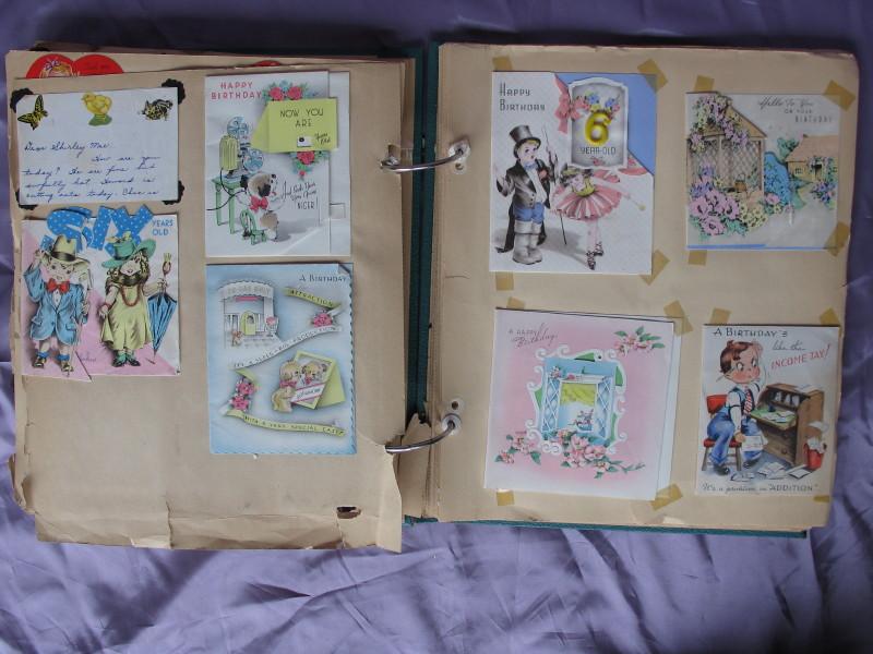 A5 Scrap Album c1935-40s includes Birthday / Easter cards, scarce Valentine