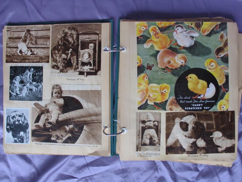 A5 Scrap Album c1935-40s includes Birthday / Easter cards, scarce Valentine