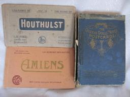 Two WWI postcard booklets. 1914-18 ruins of Houtulst 10 postcards wth tissu
