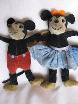 Scarce Dean's Ragbook 1933 Mickey Mouse & Minnie Mouse all original 17cm wi