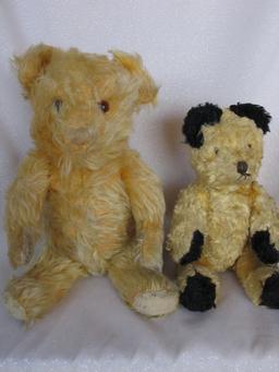 Two bears:- 1960s Sooty gold and black plush 24cm, amber glass eyes. Alpha