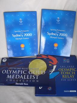 Collection 2000 Olympics memorabilia. MIB Gold Medalists Aust Pos Stamp Alb