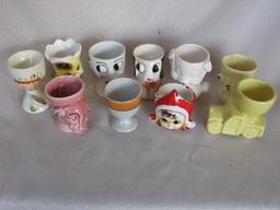 Forty Egg Cups:- includes mostly Japan, Morimura, Googly Kitsch, Mulga wood