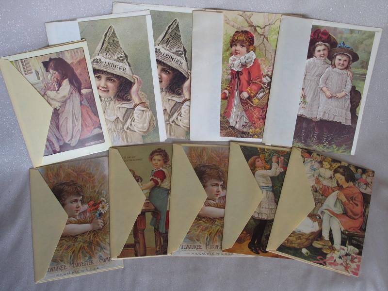 Twenty Artist Greeting cards with vintage scenes, all plain inside with env