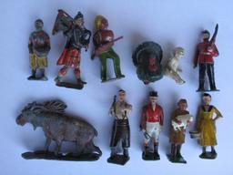 Eleven vintage Lead Figures includes:- Britains 5.5cm to 6cm, Fox Hunter, S