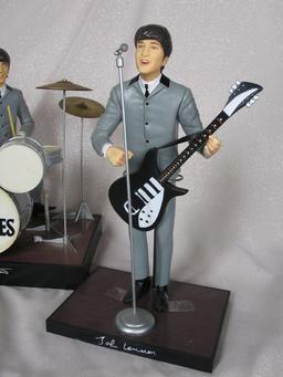 Set of Hamilton 1991 Beatles figures and instruments. One of Ringo's symbal